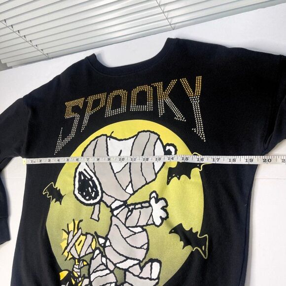 PEANUTS | Spooky Snoopy Mummy Sweatshirt Black - Studded Letters -Small - Picture 7 of 12
